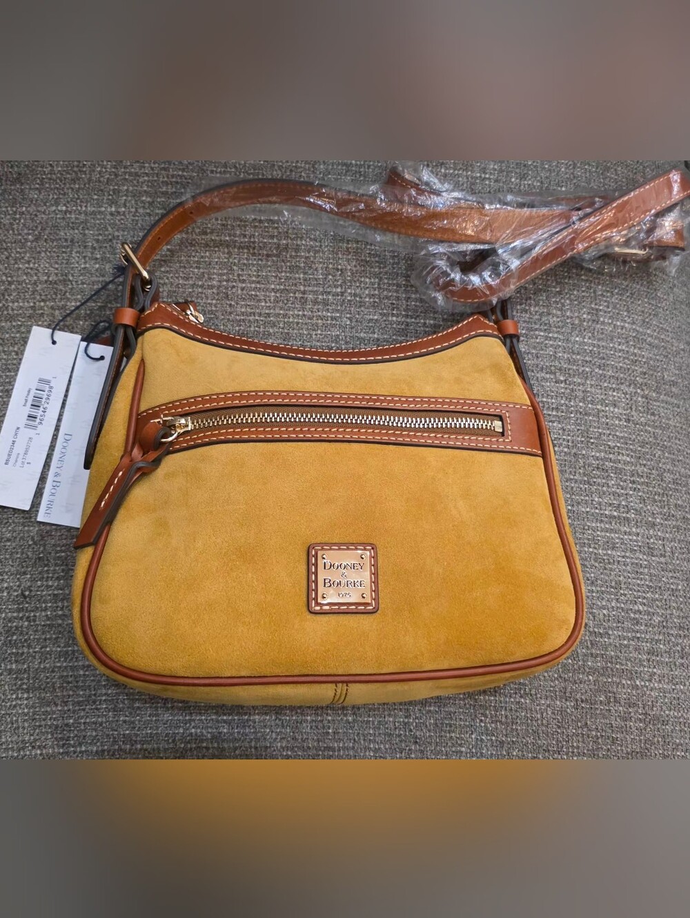 Dooney & Bourke Suede Shoulder Bag with Leather Trim